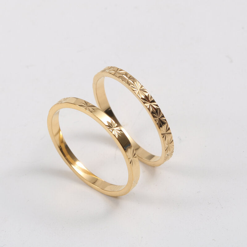Ring Titanium steel electroplated with 18k gold Shine - AstroVerse™
