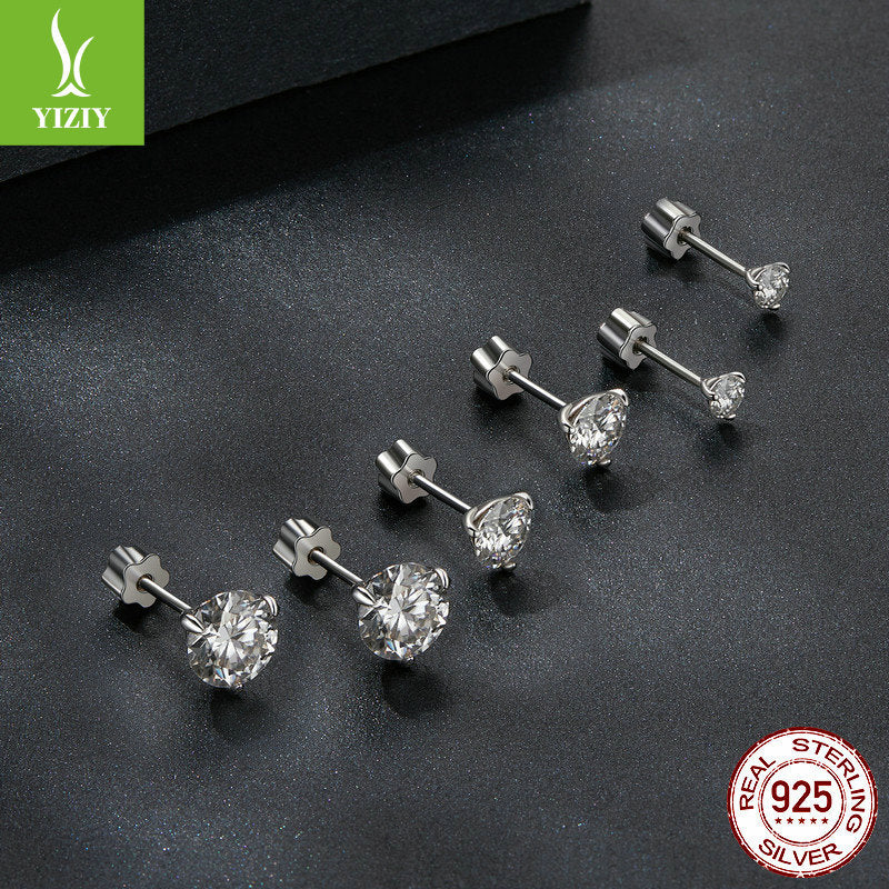 Moissanite Stud Earrings 925 Sterling Silver - Platinum Plated Three Claw - AstroVerse™