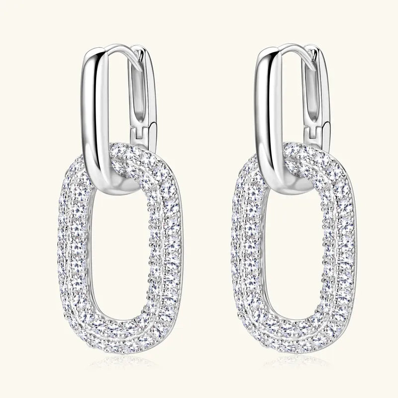 2.16 Carat Moissanite Earrings 925 Silver - Drop Dangle Hook Earrings - AstroVerse™