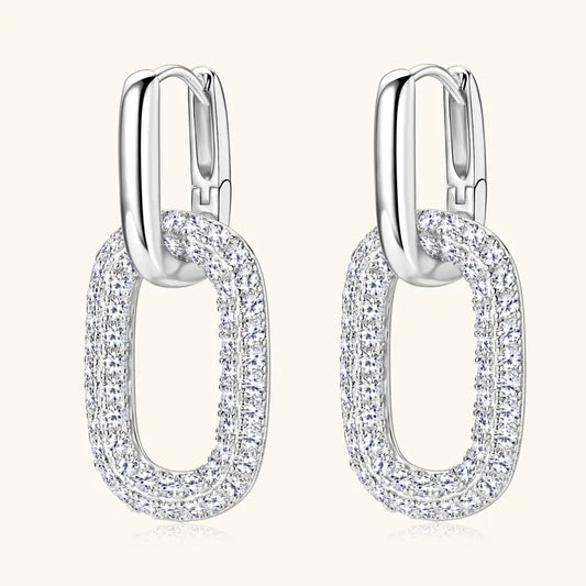 2.16 Carat Moissanite Earrings 925 Silver - Drop Dangle Hook Earrings - AstroVerse™