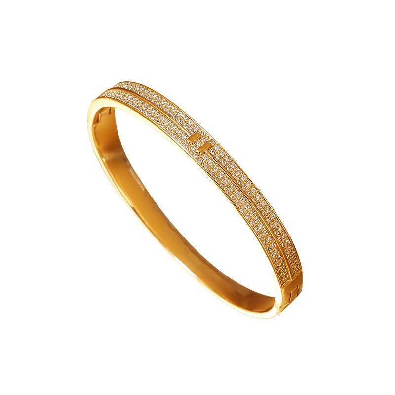 Hot selling copper micro inlaid jewelry supply, plated with real gold and zirconium inlaid bracelets, simple and personalized - AstroVerse™