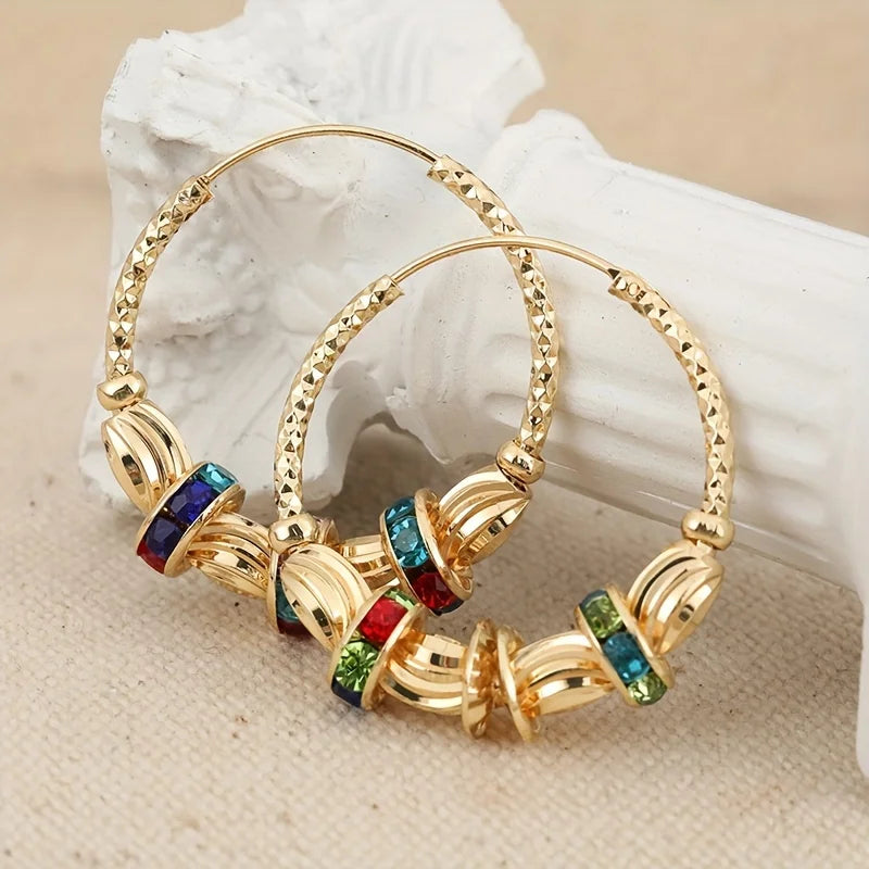 Bohemian Crescent Moon Earrings - Gold Tassel Water Drop Dangle - AstroVerse™