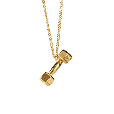 Korean Fashion Fitness Dumbbell Necklace – Titanium Steel Pendant - AstroVerse™