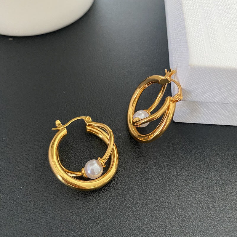 French Retro Circle Earrings - Irregular Geometric Design - AstroVerse™