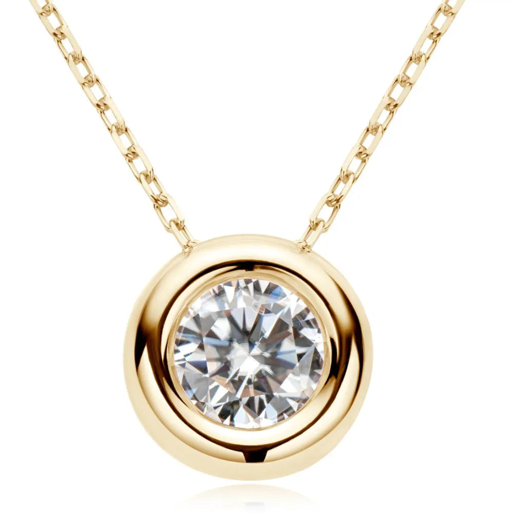 1 Carat Moissanite Necklace 925 Sterling Silver - D VVS1 Certified Round - AstroVerse™
