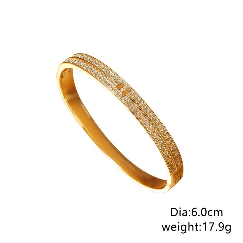 Hot selling copper micro inlaid jewelry supply, plated with real gold and zirconium inlaid bracelets, simple and personalized - AstroVerse™
