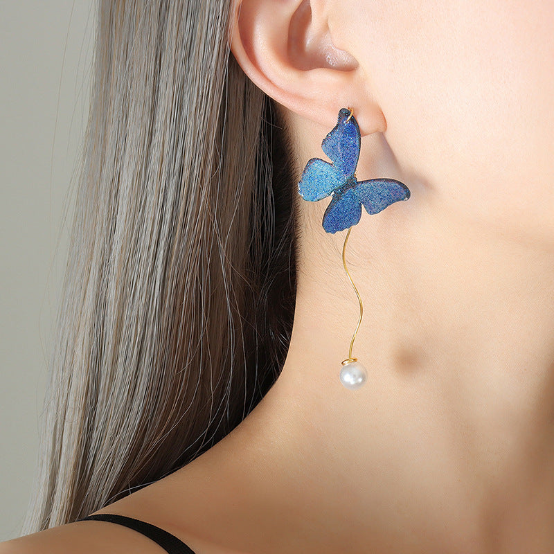 Ins-Style Tassel Chain Blue Pendant Jewelry Set - AstroVerse™