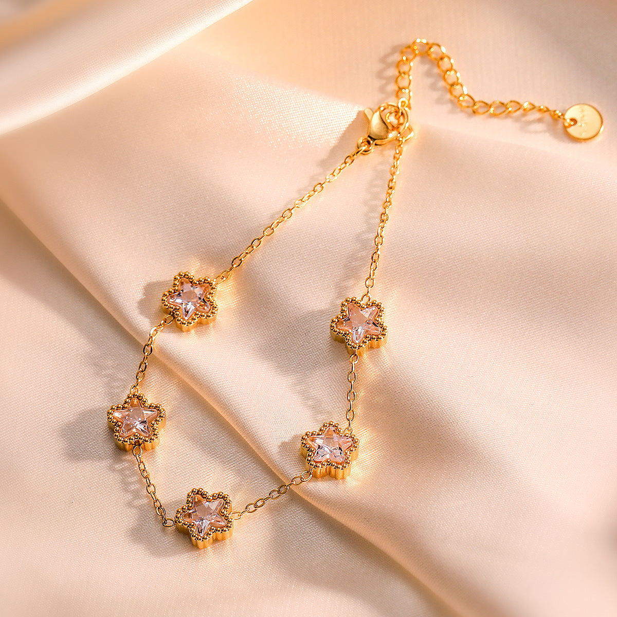 Titanium Steel Zircon Bracelet - Geometric Chain Bracelet Adjustable - AstroVerse™