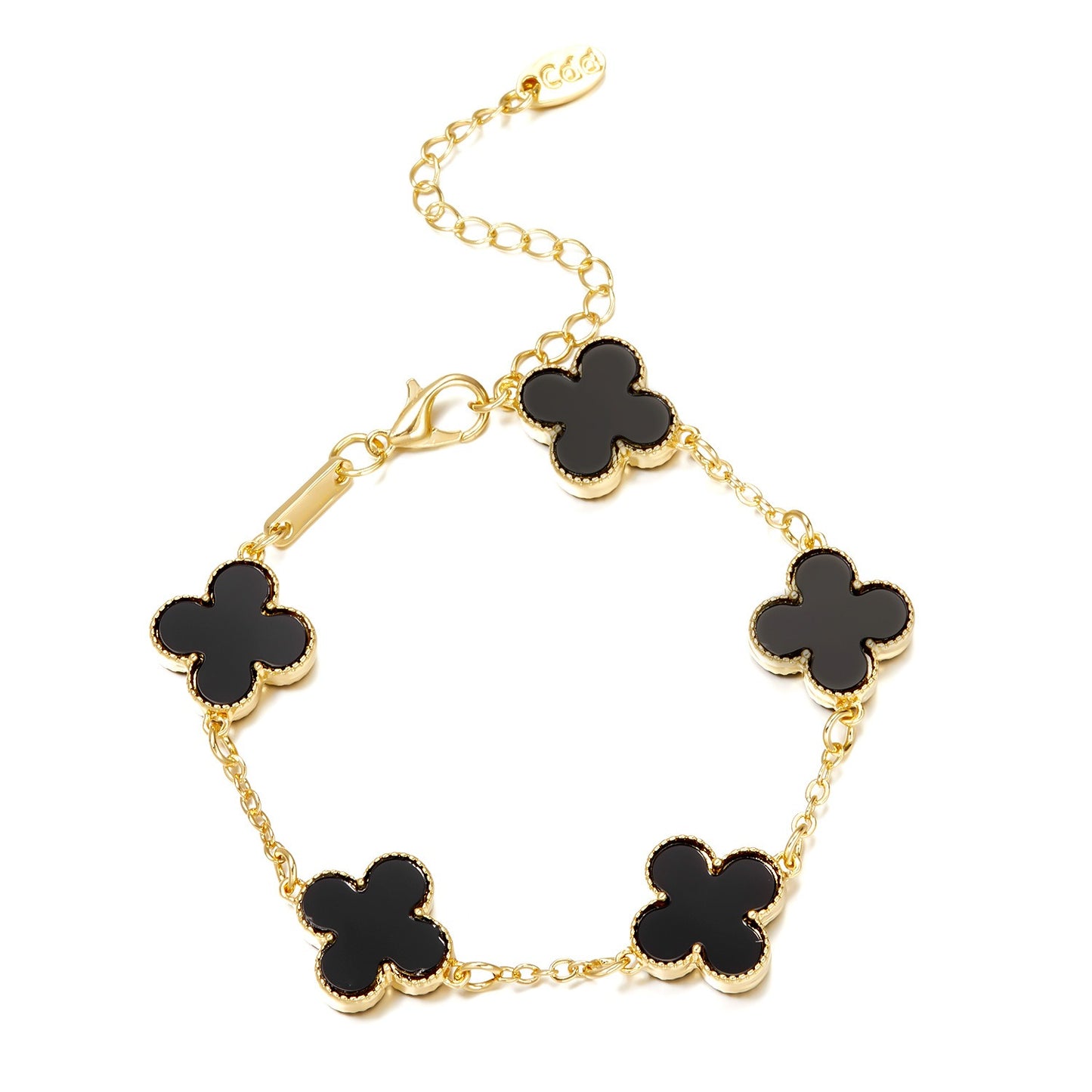 Elegant new Clover bracelet by eprolo featuring a minimalist five flower Fritillaria design for women.