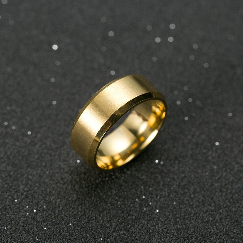 Black Titanium Ring Men's - 8mm Wide Band Sizes 6-13 - AstroVerse™