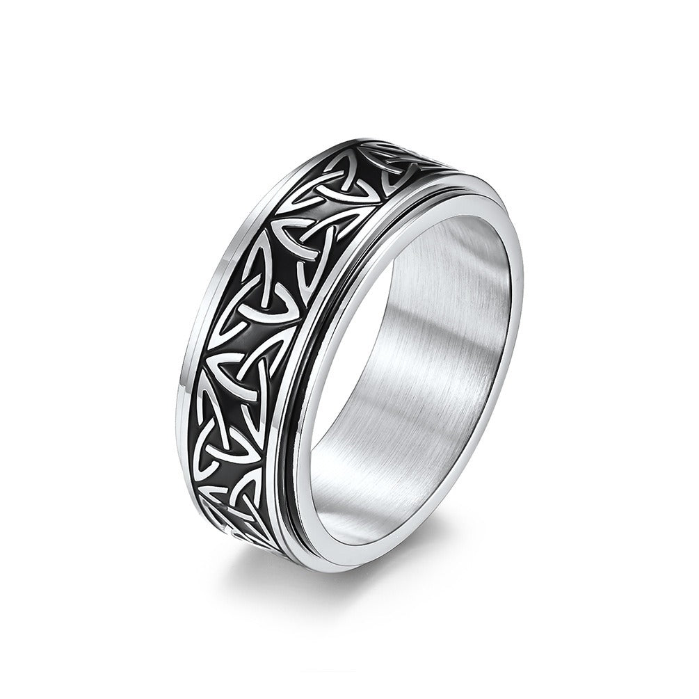 Viking Spinner Ring Titanium Steel - Rotatable Triangle Nordic Ring Unisex - AstroVerse™