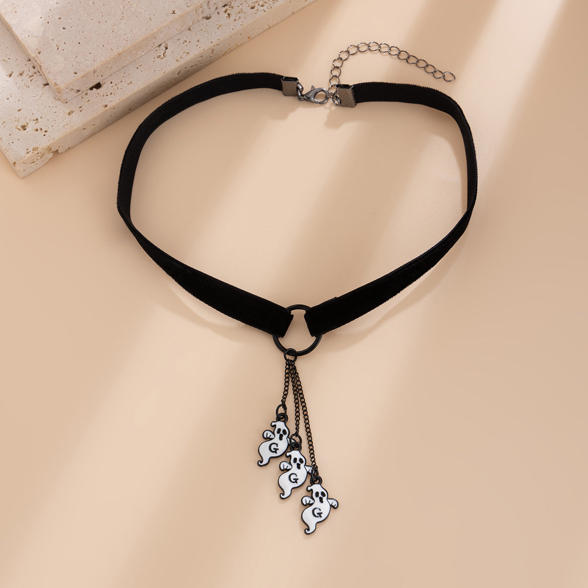 Halloween Bat Choker Necklace - Gothic Black Chain with Tassel - AstroVerse™