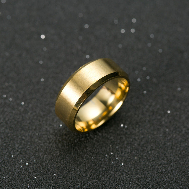 Black Titanium Ring Men's - 8mm Wide Band Sizes 6-13 - AstroVerse™