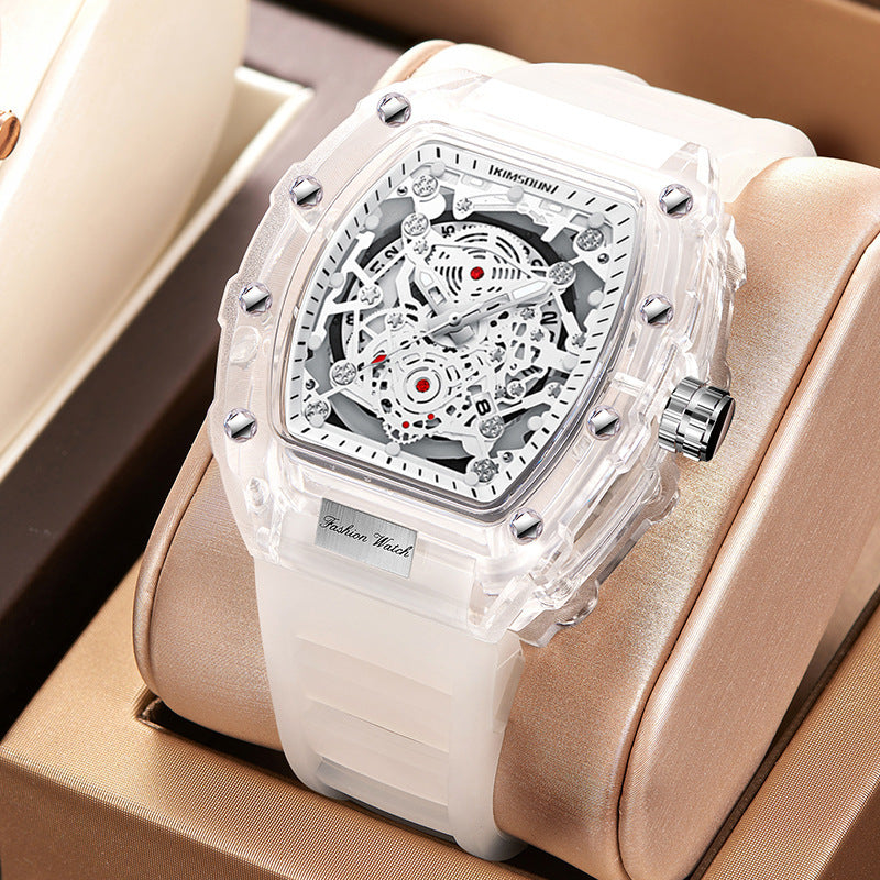 KIMSDUN Barrel Watch Men - Transparent Quartz 47mm Waterproof Sports - AstroVerse™