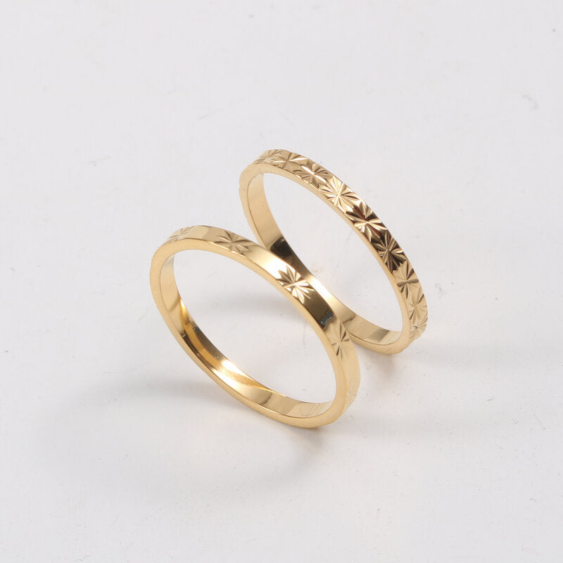 Ring Titanium steel electroplated with 18k gold Shine - AstroVerse™