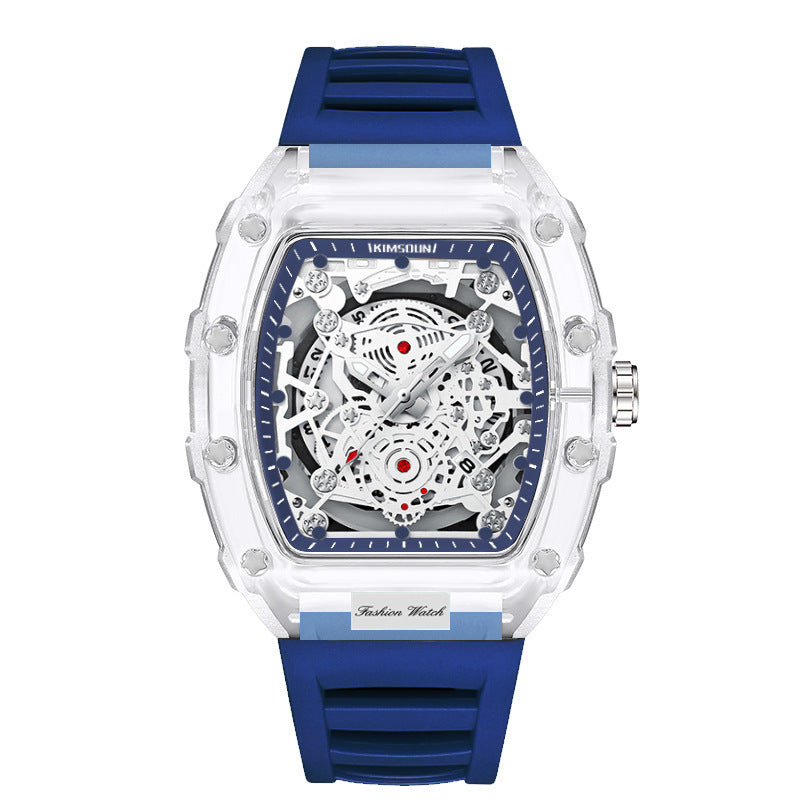 KIMSDUN Barrel Watch Men - Transparent Quartz 47mm Waterproof Sports - AstroVerse™