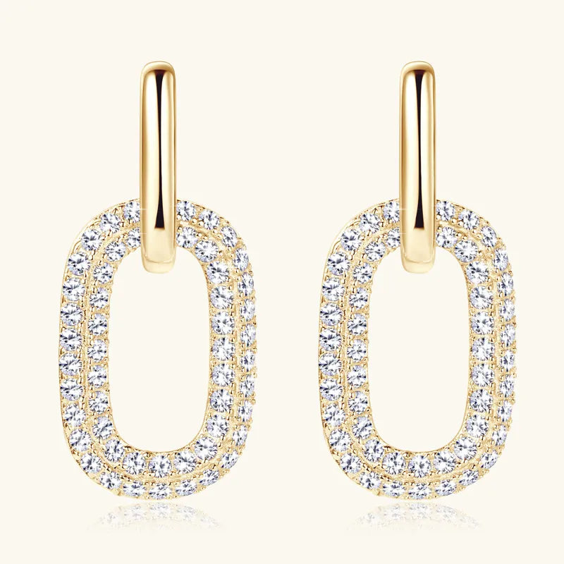 Elegant 2.16 carat moissanite drop earrings in 925 silver with hook dangle design by eprolo