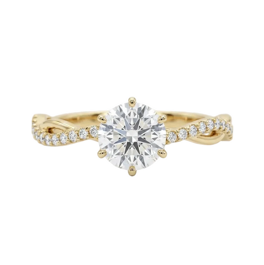 925 Sterling Silver Zircon Ring - Gold Plated Stone Band Sizes 6-9