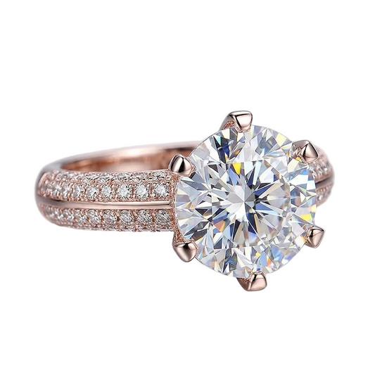 Moissanite Star Ring Platinum Plated - Full Sky Star Design Women's
