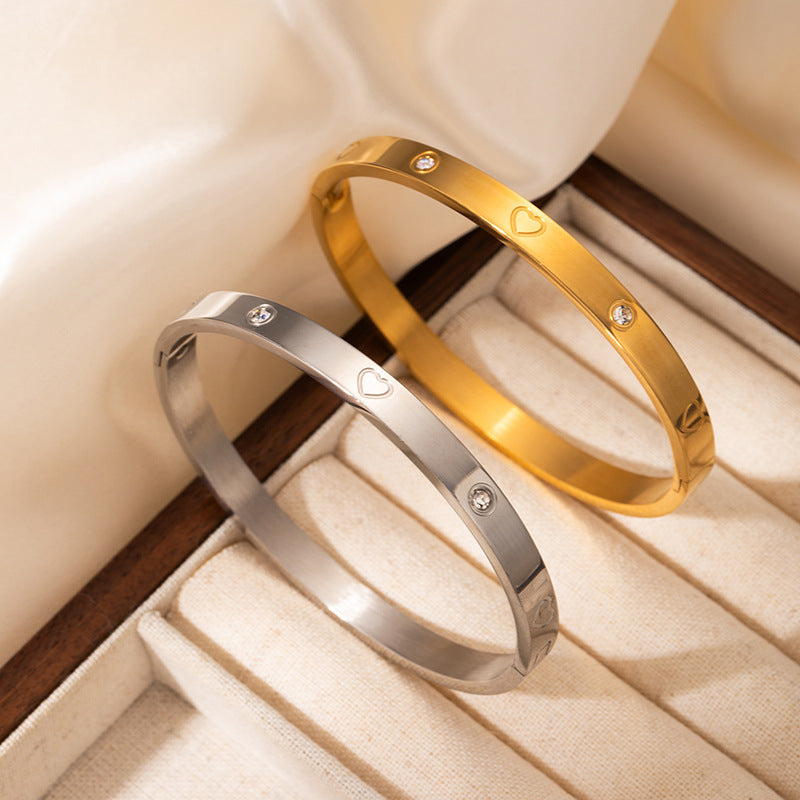 High-grade Titanium Steel Bracelet Gold-plated Diamond Stainless Steel Bracelet Women - AstroVerse™