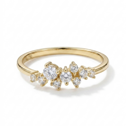925 Sterling Silver Zircon Ring - Gold Plated Minimalist Stacking Ring